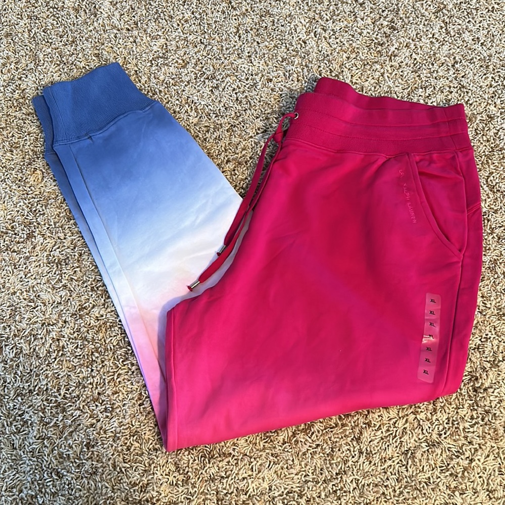 Lauren Ralph Lauren- Pink/Blue Ombré Joggers - Size XL